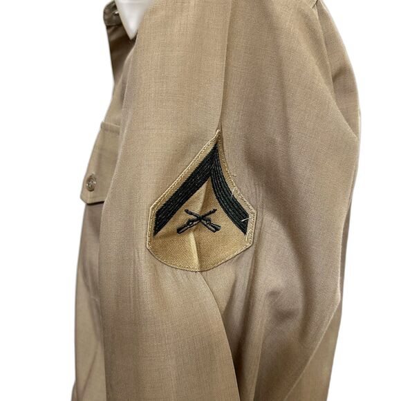 Khaki Marine Corps Service Khaki Dress Shirt - Men 16 x 36 - Alpha Uniform - Picture 4 of 6
